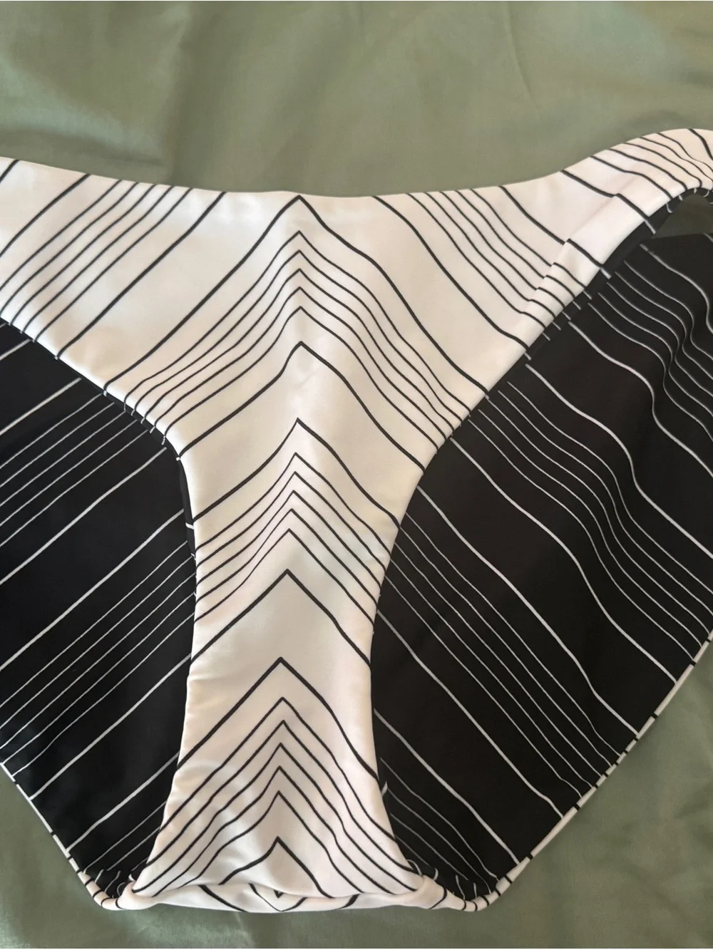 Athleta Black & White Striped Swim Bottoms and Top